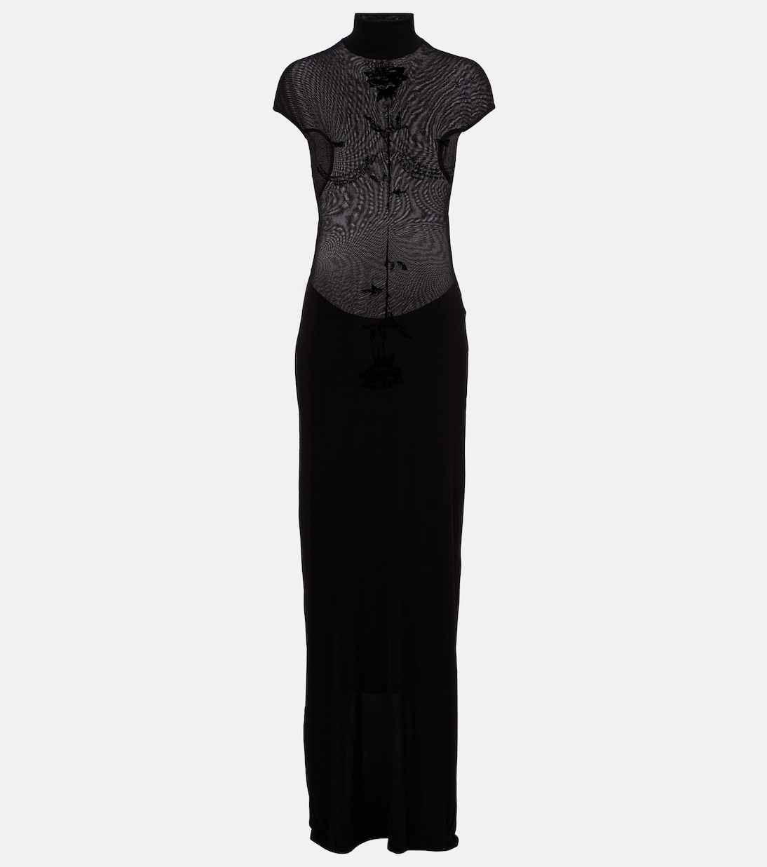 

Платье макси из бархатного джерси Jean Paul Gaultier, черный