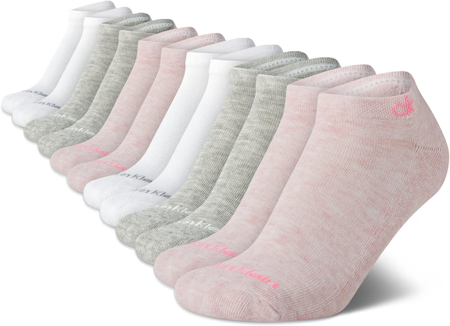 

Женские носки Calvin Klein No Show - 12 пар мягких хлопковых носков с низкой посадкой для бега., Assorted