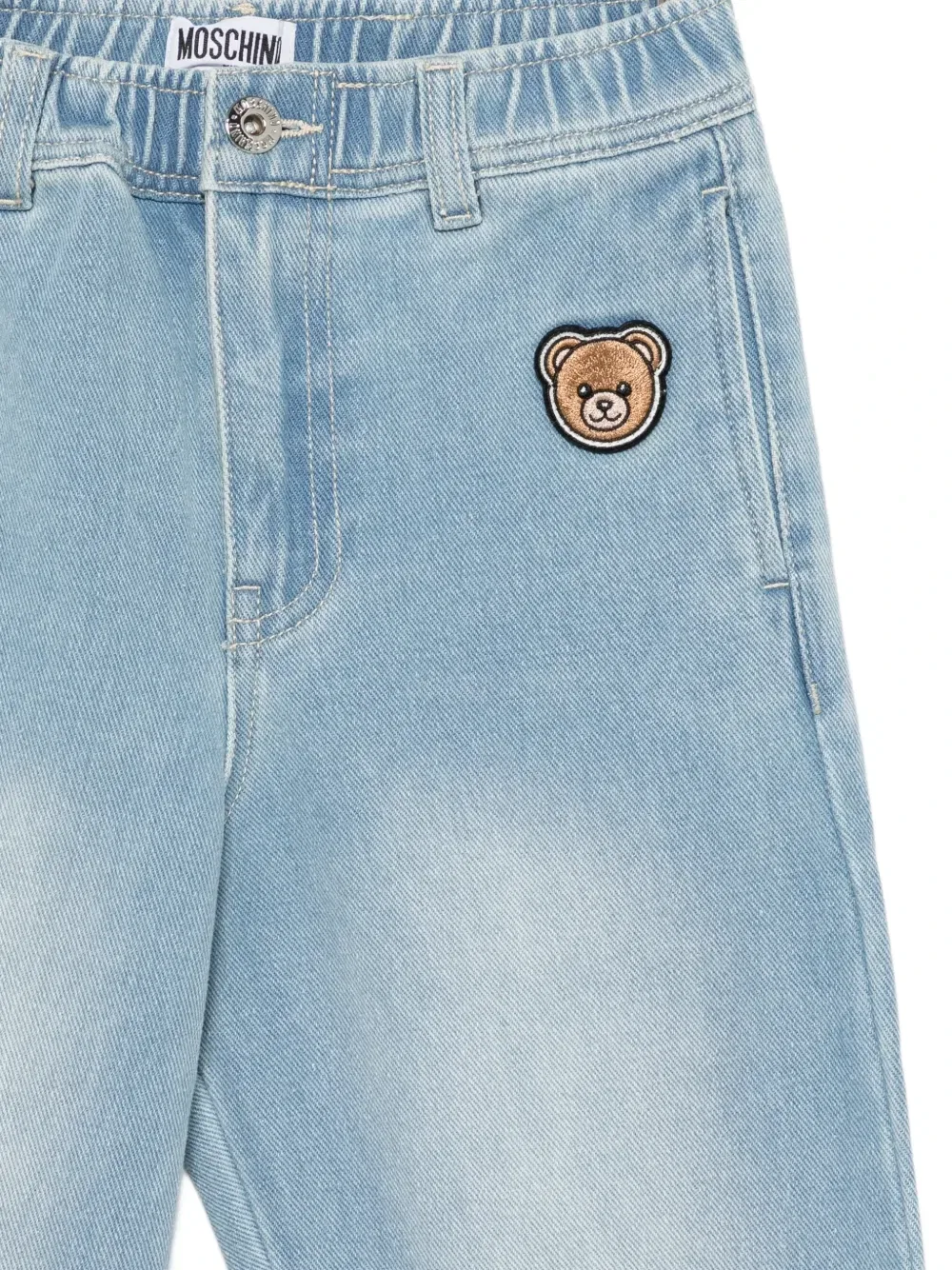 Брюки с эластичным поясом Moschino Kids, синий — фото 3