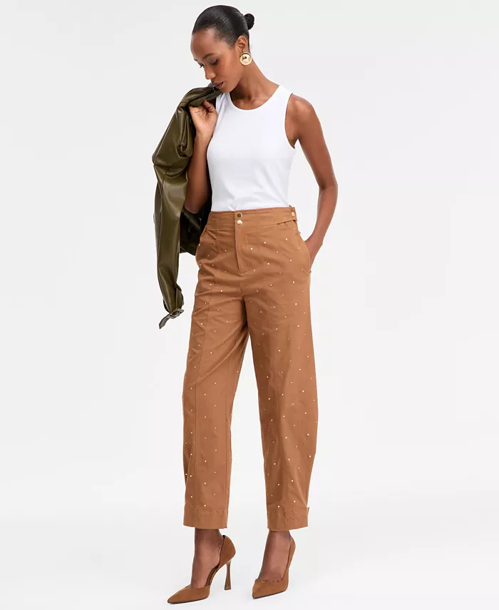 

Женские зауженные брюки со шпильками I.N.C. International Concepts, коричневый