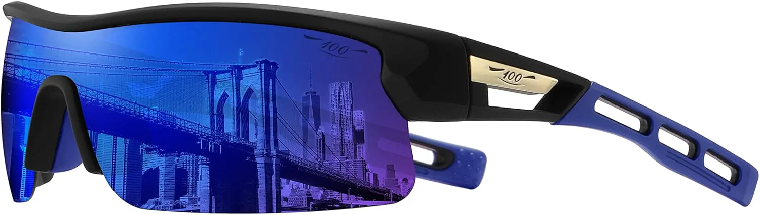 

100 классических поляризованных спортивных солнцезащитных очков для мужчин и женщин, TR90, защита от УФ-излучения UV 400, линзы FHD, легкие 100 CLASSIC, Blue