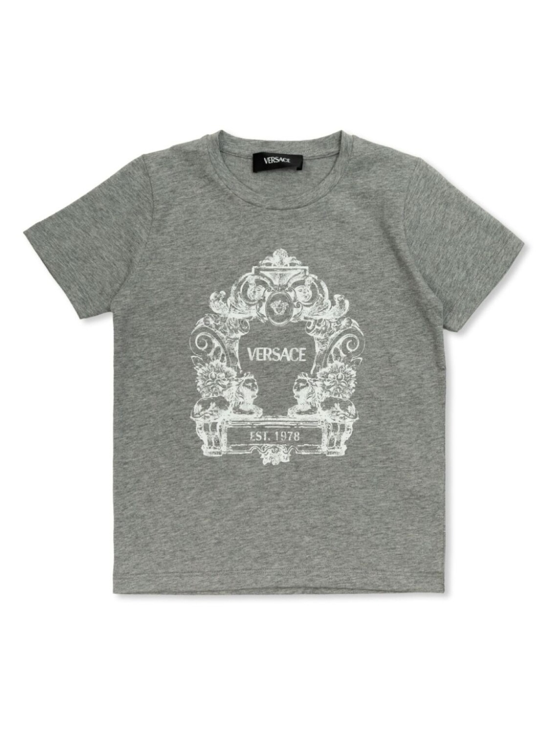 

Футболка из хлопка с логотипом Versace Kids, серый