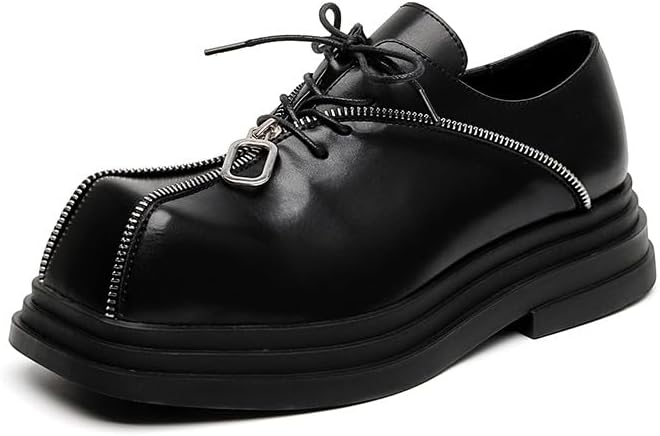 

Мужские туфли Oxford с большим круглым носком, на шнуровке, из натуральной кожи, с массивной платформой, уникальным дизайном строчки, удобные дерби для делового офиса, работы, свадеб, вечеринок и мероприятий Netehadi, черный