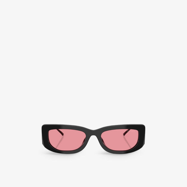 

Pr 14ys солнцезащитные очки прямоугольной формы с ацетатной оправой strawberry-lens Prada, черный