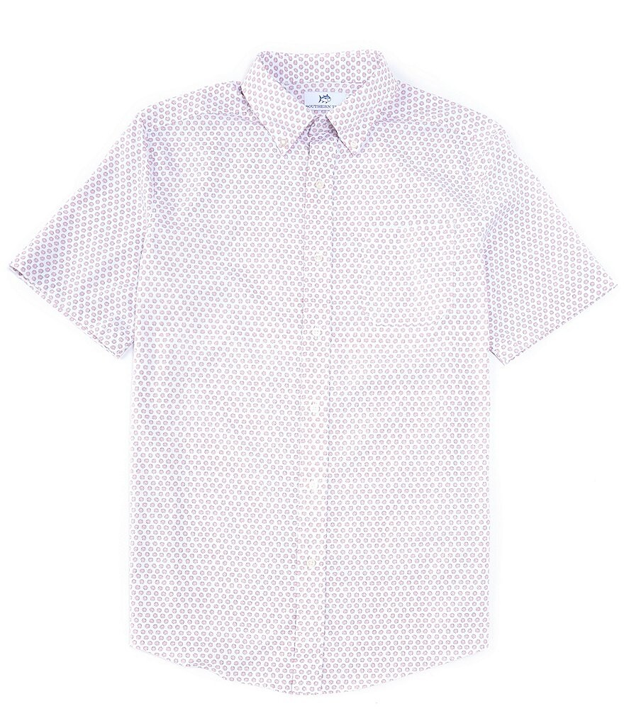 

Рубашка из эластичной ткани с короткими рукавами и цветочным принтом Southern Tide Brrr° Intercoastal Performance, розовый