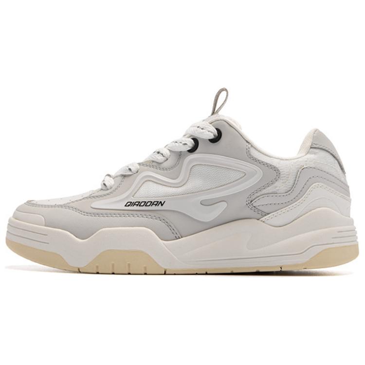 

QIAODAN Сухие, противоскользящие, износостойкие, низкие, мужские, кроссовки для скейтбординга, белые, серые