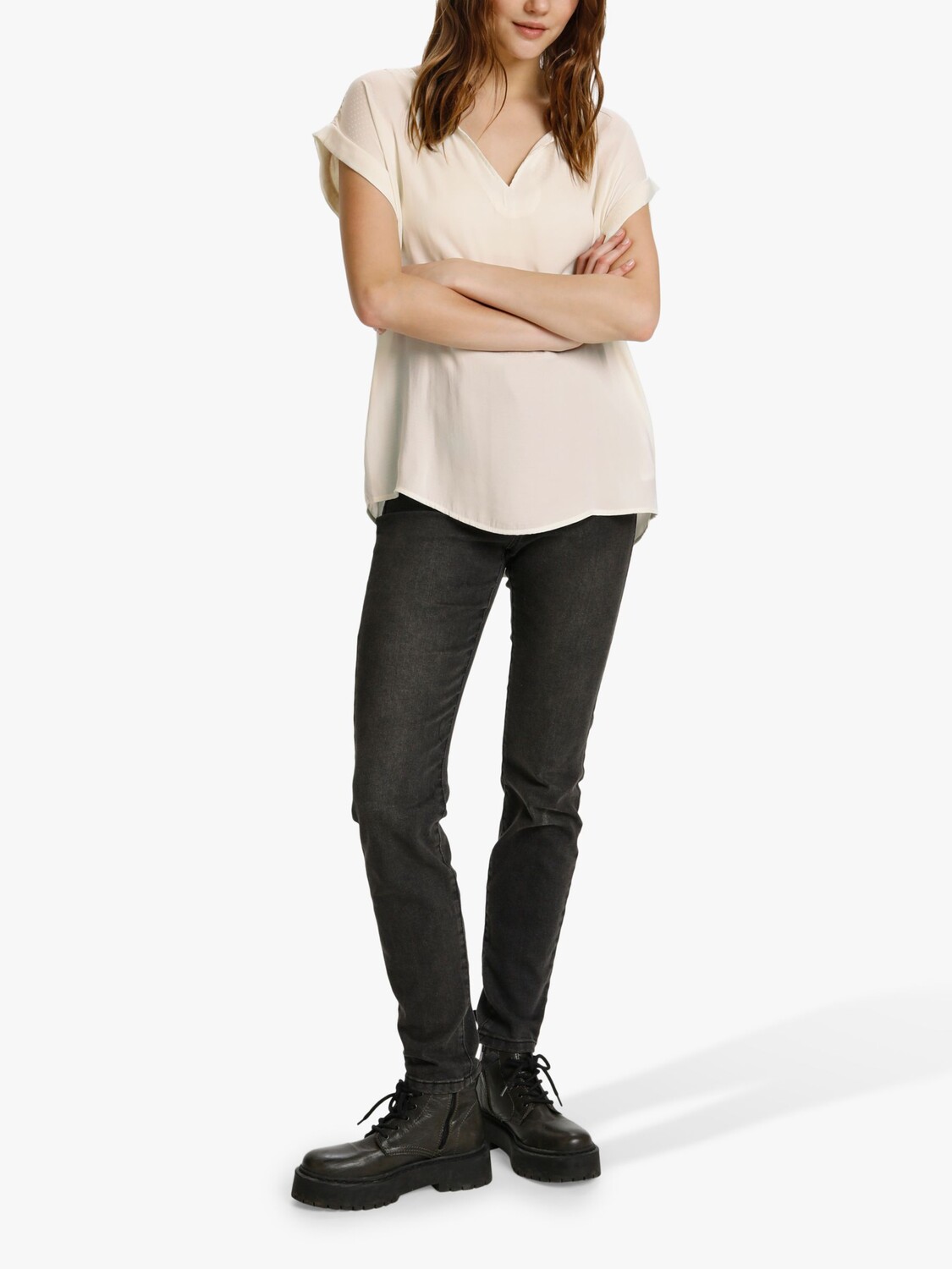 

Жаккардовый топ с короткими рукавами Saint Tropez Briana, ледяной