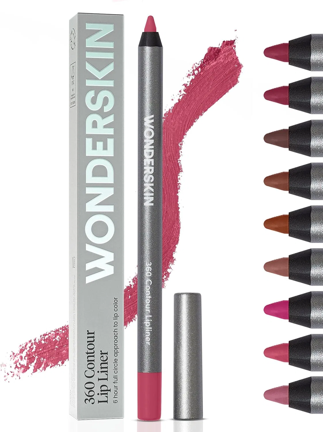 Контурный карандаш для губ 360 Contour Lip Liner, Wonderskin, оттенок Rosewood