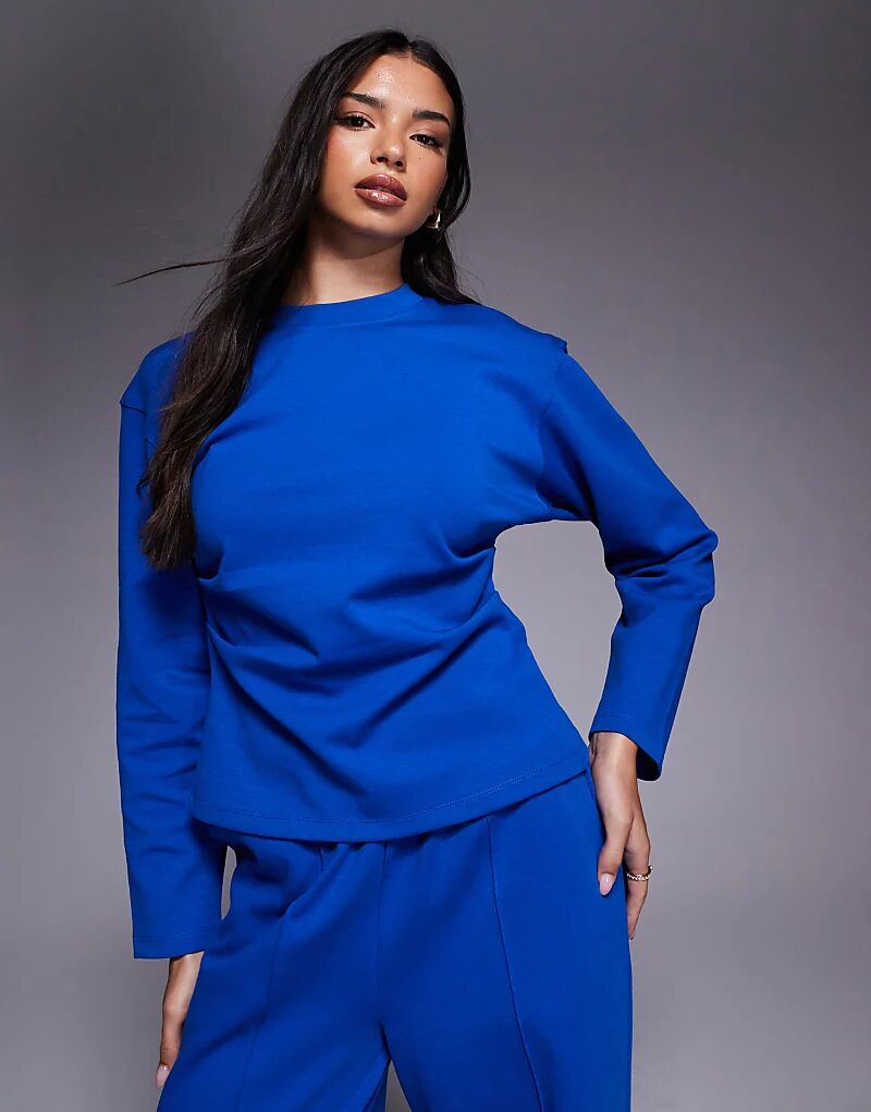 

Лонгслив-корсет с длинными рукавами ASOS DESIGN синего цвета