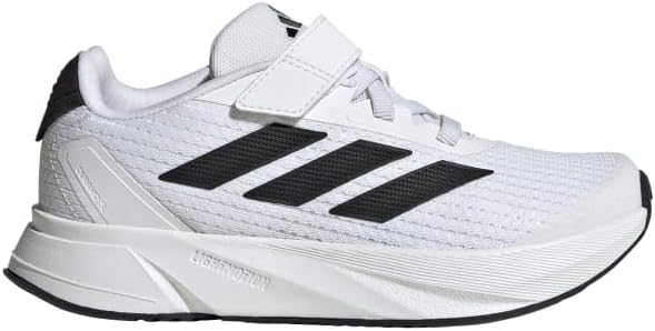 Кроссовки Adidas Unisex-Child Duramo Sl с эластичными шнурками, белый/черный/серый — фото 2