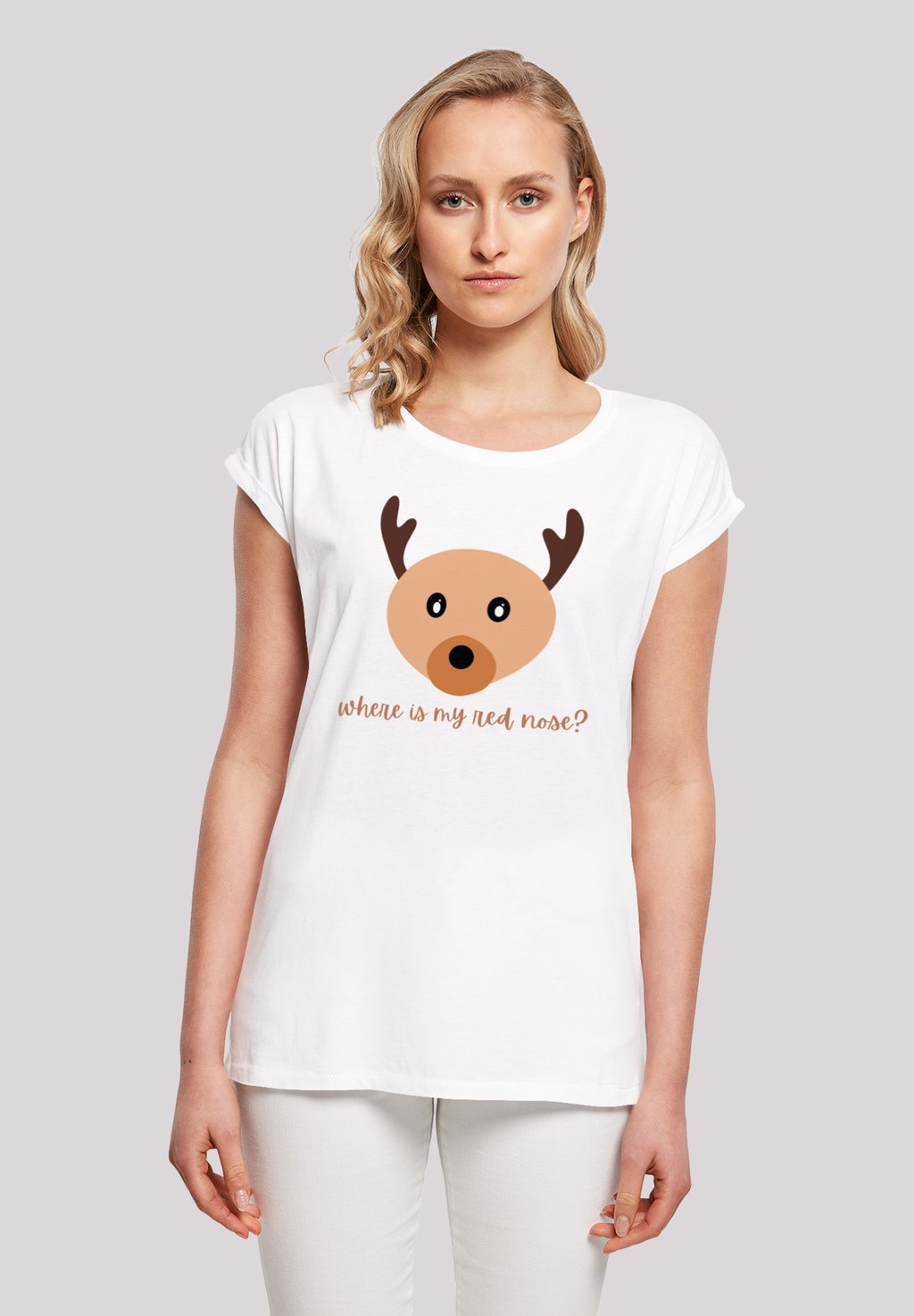 

Футболка с принтом RED NOSE WEIHNACHTEN F4NT4STIC, белый