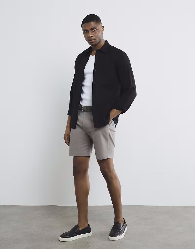 

Шорты-чиносы River Island Slim fit с поясом розового цвета с темным оттенком