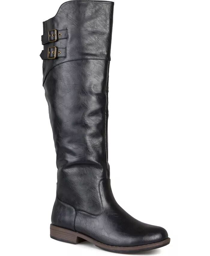 Женские сапоги Tori Wide Calf с высокими коленями для верховой езды Journee Collection, коричневый — фото 3