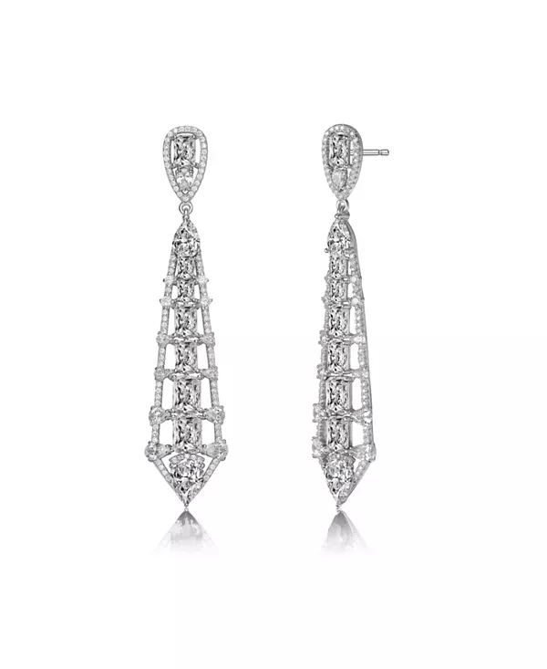 

Серьги-Подвески в форме лестницы из стерлингового серебра с кубическим цирконием Genevive, white