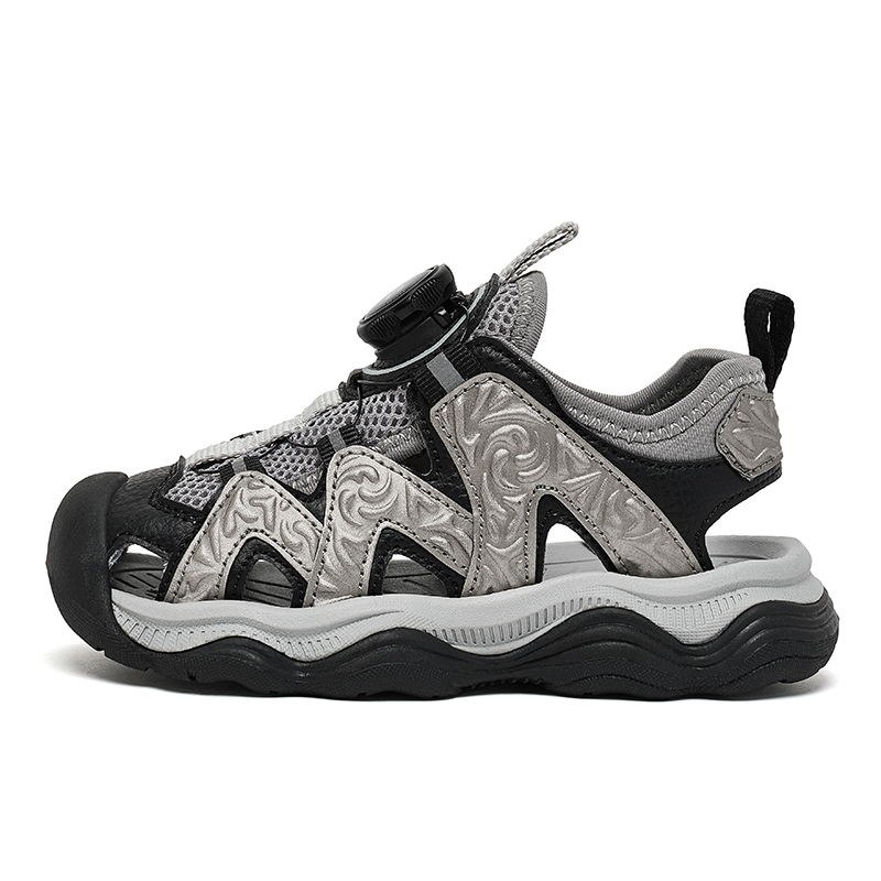 

Противоскользящие износостойкие детские сандалии для детей HOBIBEAR, серебряный/серый/черный