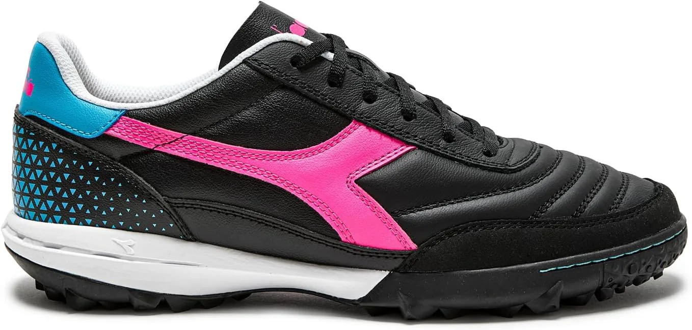 

Футбольные бутсы Diadora Calcetto LT для игры на искусственном газоне - натуральная кожа, улучшенная амортизация, резина с повышенной износостойкостью, искусственный газон, оптимальное сцепление и стабильность, черный/розовый/синий