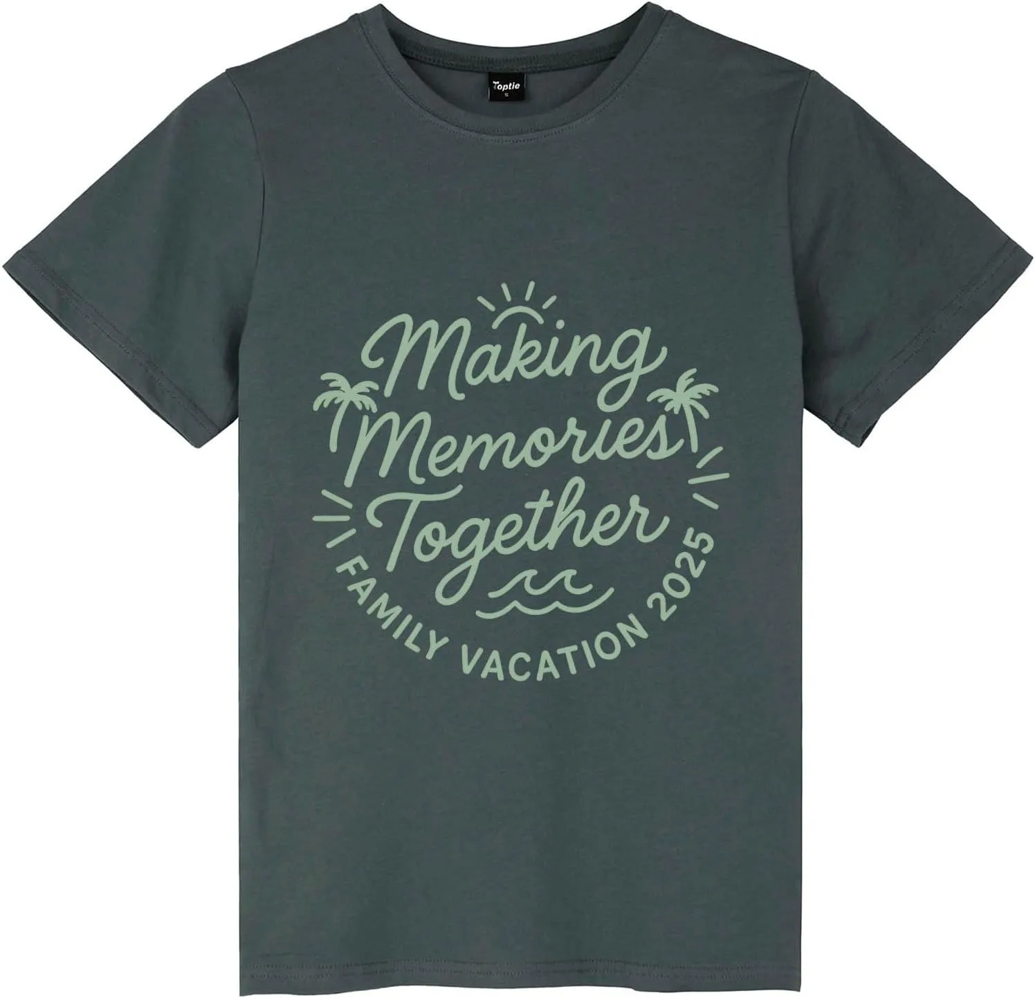 

Футболка TopTie Family 2025 Vacation Memory, Unisex Cotton Crewneck для взрослых