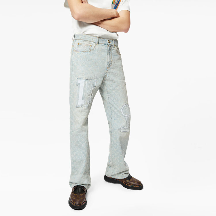 

Nba X Новые квартальные продукты LV Jeans Men Blue Louis Vuitton, синий