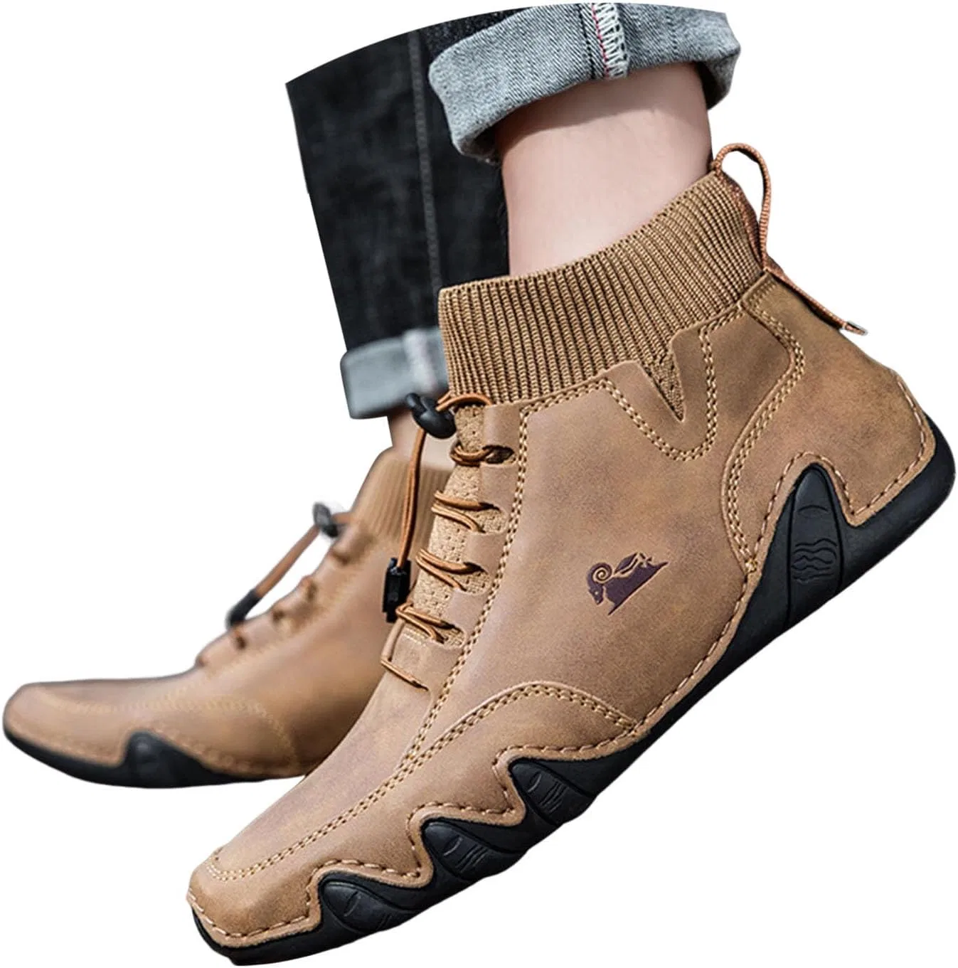 Зимняя обувь для ходьбы босиком унисекс кожаная Generisch B01 Brown