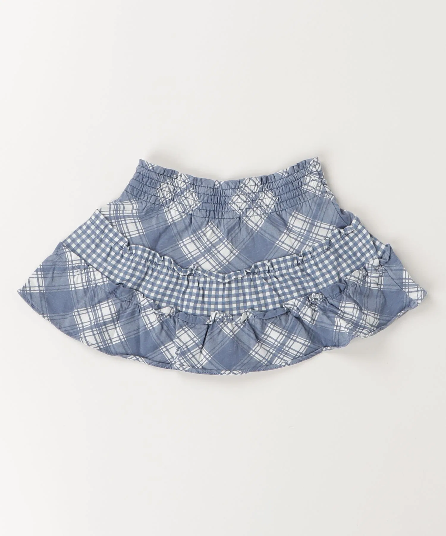 Детская юбка POLO RALPH LAUREN CHILDRENSWEAR в клетку с оборками тёмно-синяя — фото 4