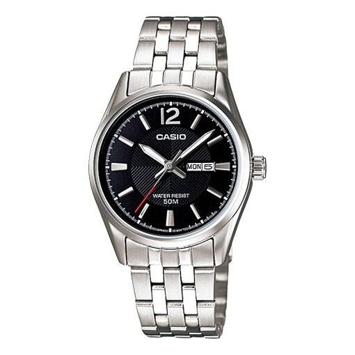 

Часы CASIO Quartz Waterproof Stainless Steel Strap Black Analog, черный