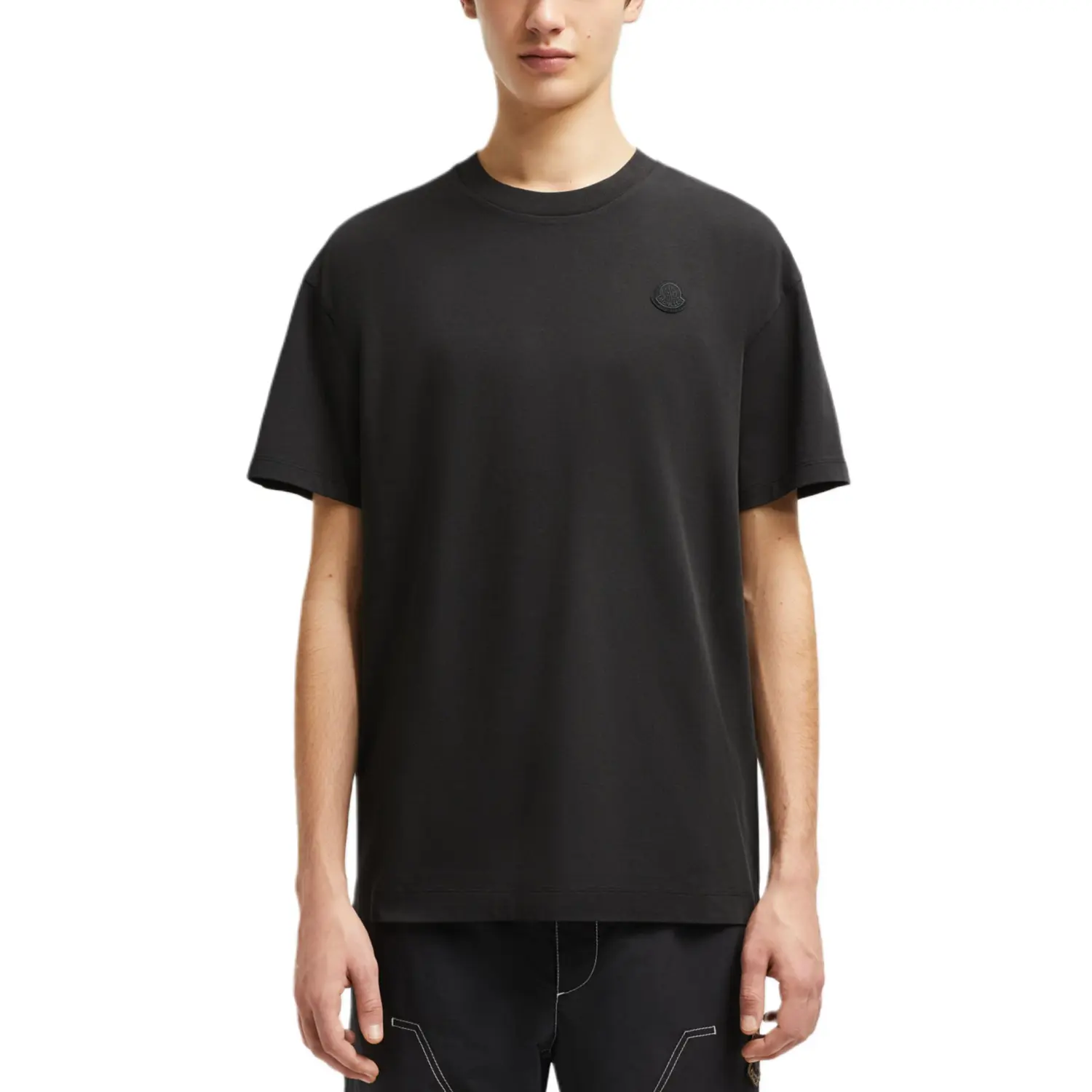 Хлопковая футболка Moncler, черный — фото 3