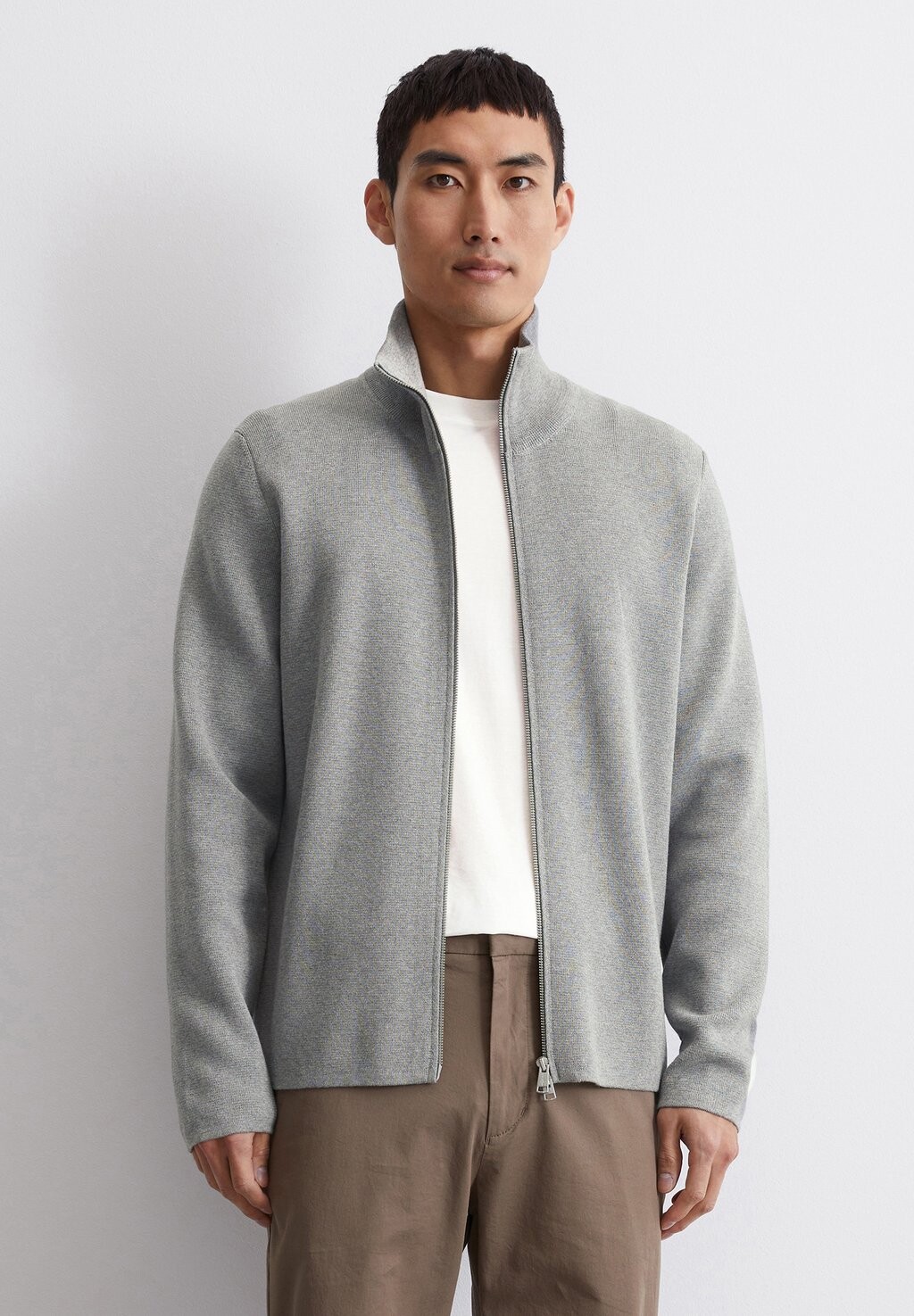 

Кардиган ZIPPER-REGULAR AUS REINER Marc O'Polo, цвет Stone