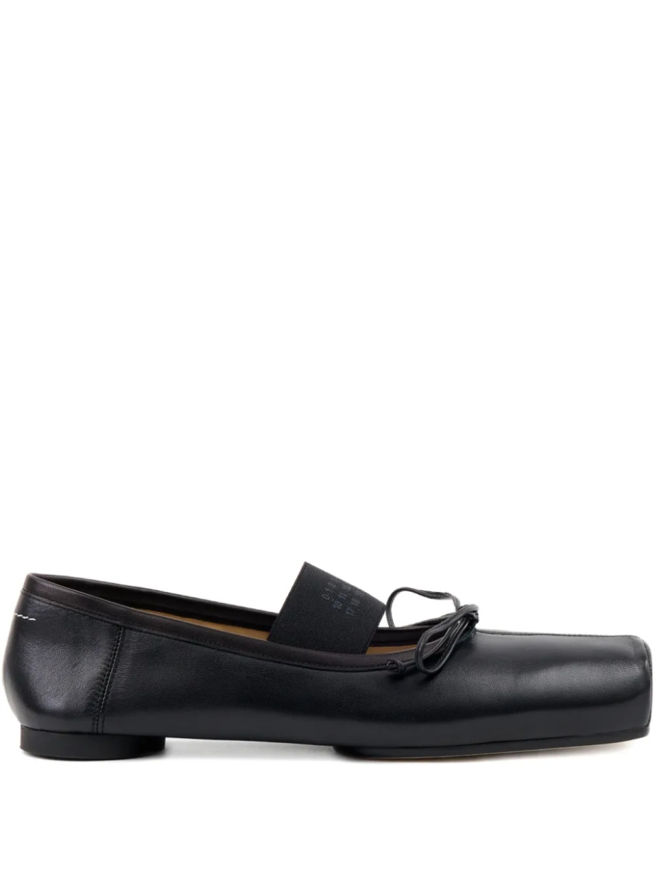 Кожаные балетки MM6 Maison Margiela, черный