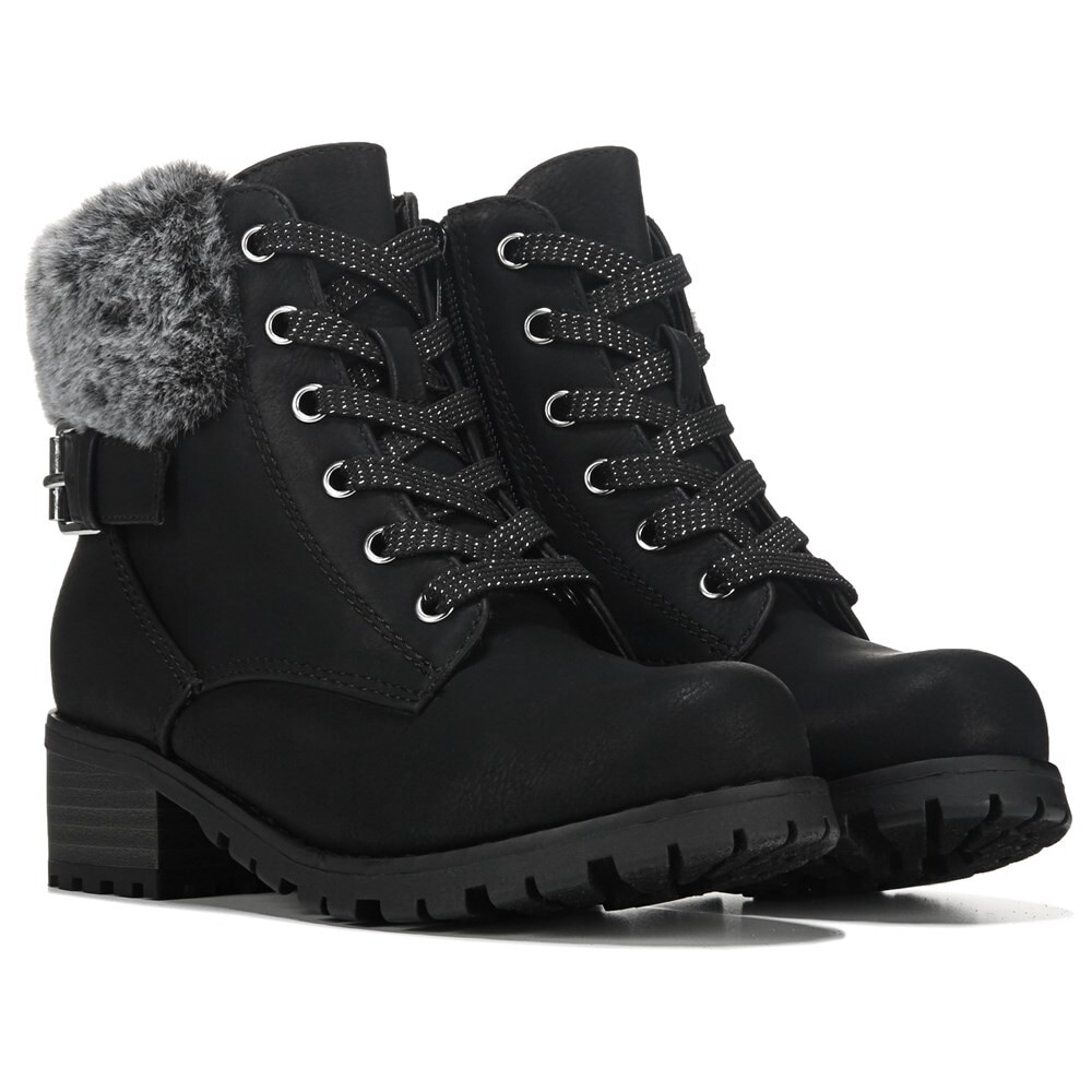 

Детские меховые ботинки Rudell на шнуровке для маленьких/больших детей Dv Dolce Vita, черный