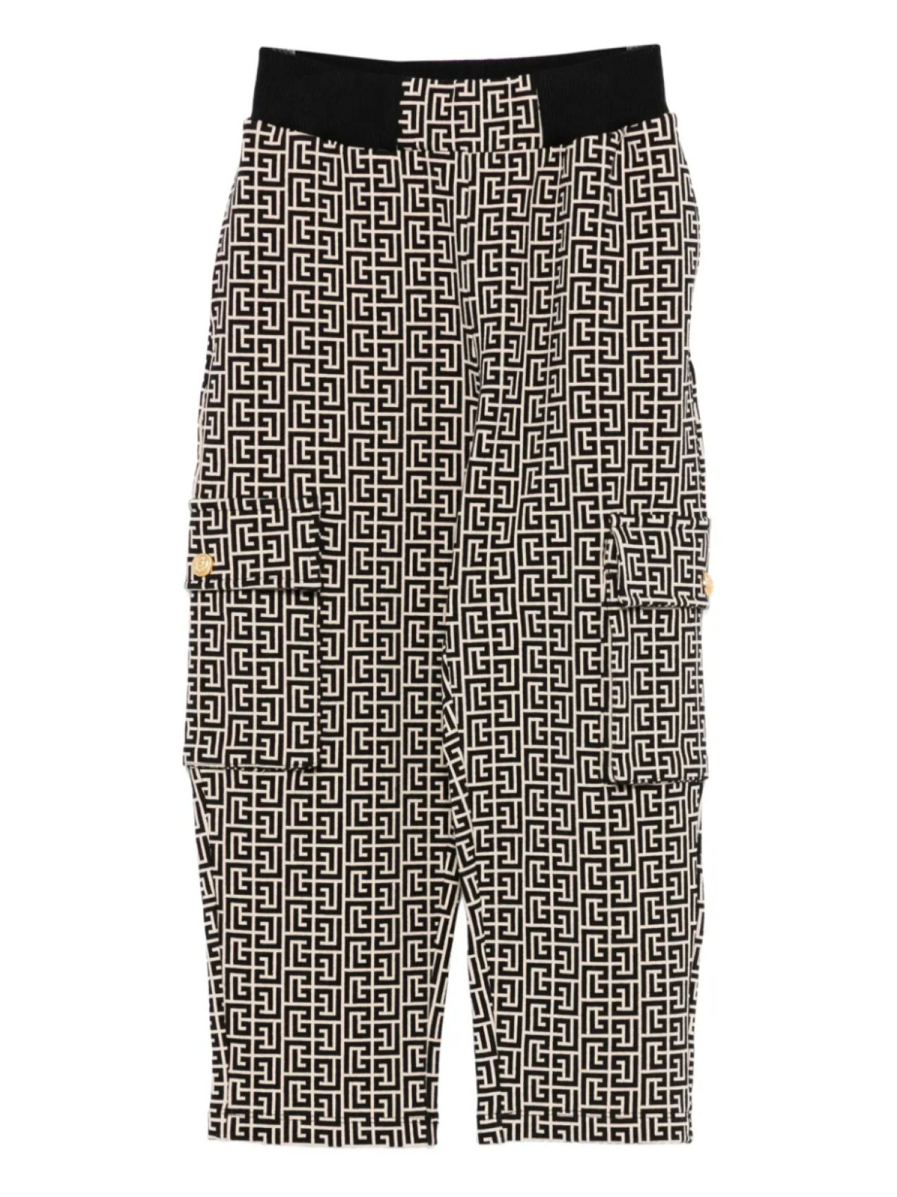 

Брюки-карго Balmain Kids с геометрическим узором, черный