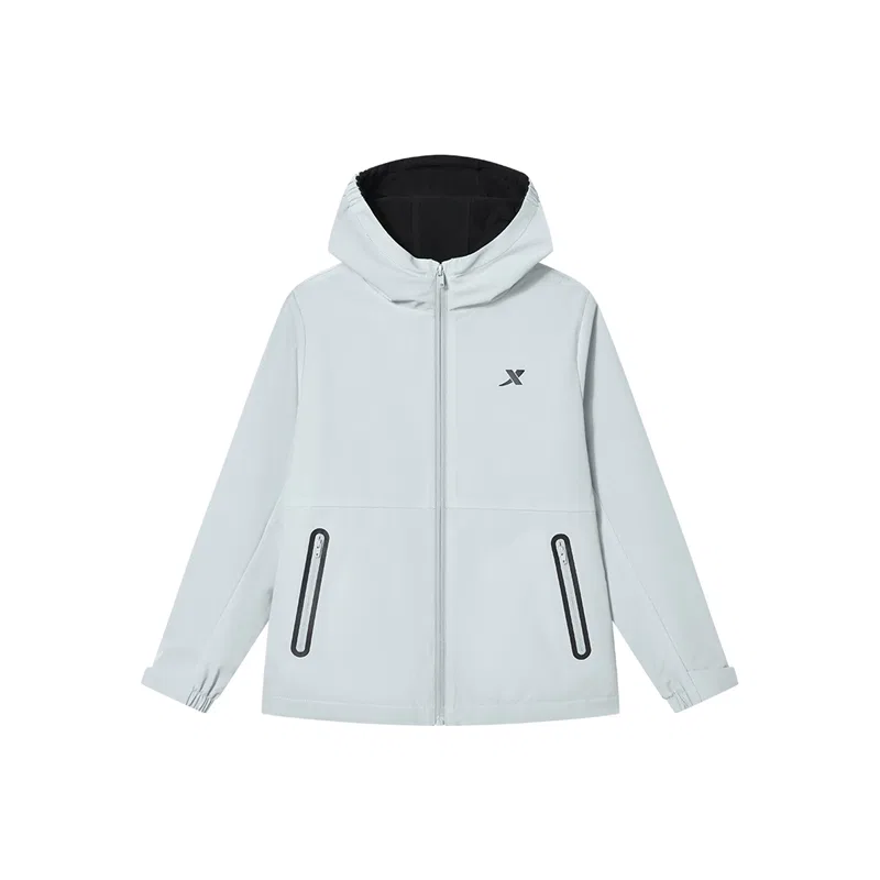 Детская куртка с капюшоном Xtep Tusu Gray Polar Fleece