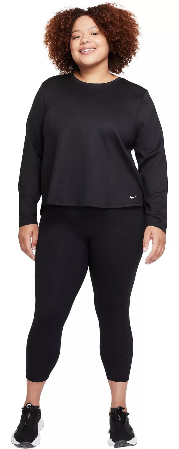 Женская футболка с длинными рукавами Nike One Therma-FIT, черный — фото 2