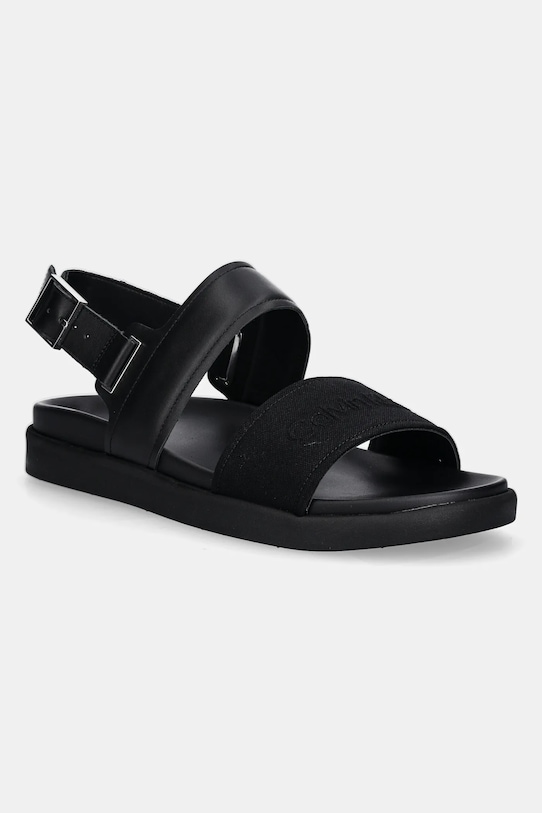 

Сандалии Back Strap с пряжкой и логотипом Calvin Klein, черный
