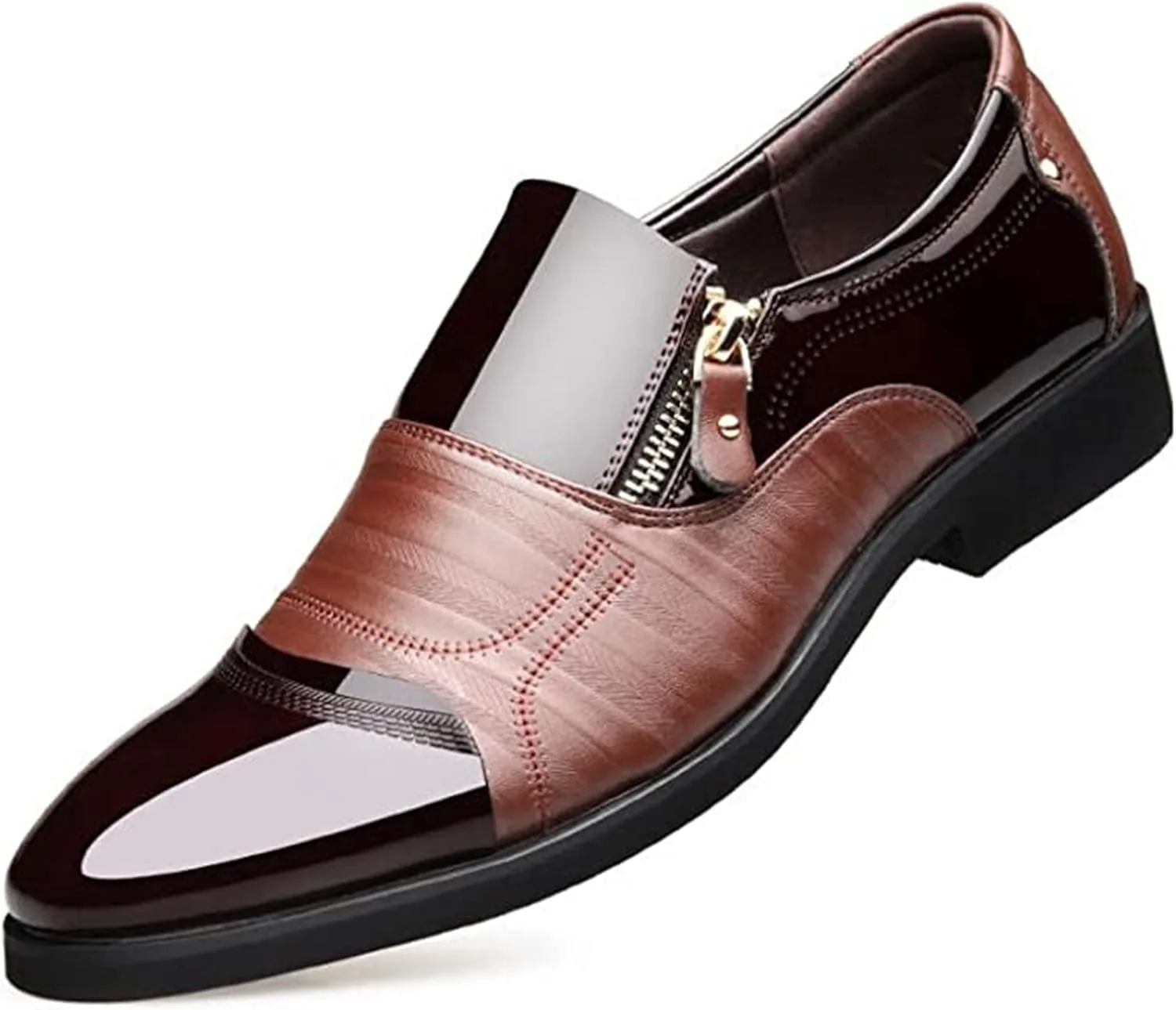

Мужские оксфорды Классические деловые кожаные туфли Мужские официальные туфли для повседневной носки, вечеринок и вечеров Осень Весна Generic, коричневый