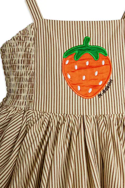 Платье мини в полоску Poplin Mini Rodini, бежевый — фото 4