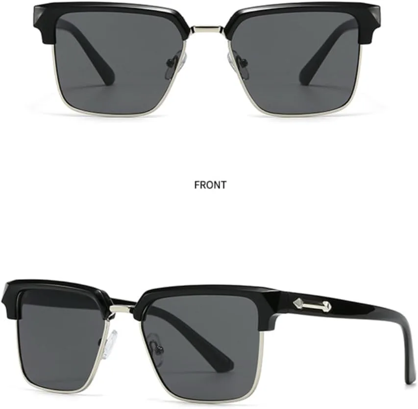 

Классические солнцезащитные очки в полуободковой оправе для мужчин и женщин, в стиле ретро, ​​популярные черные, с защитой от УФ-излучения UV400 TKKTLLT, Tyj392-3