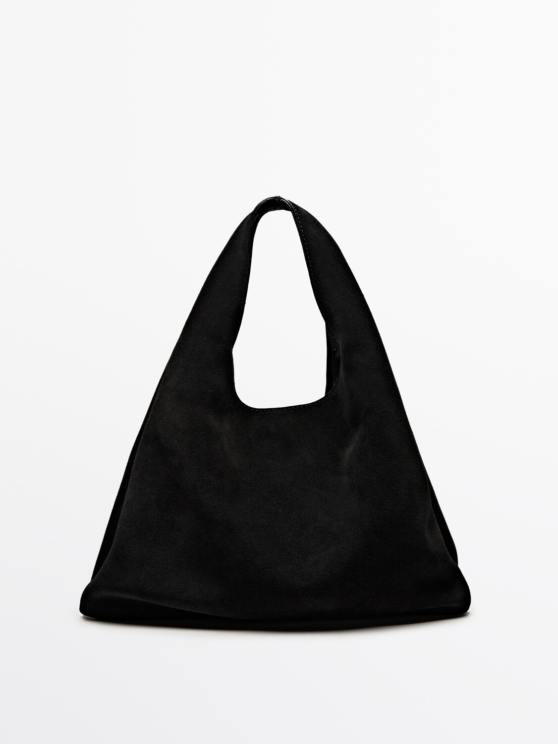 

Мини-Сумка из замши с разрезом Massimo Dutti, черный
