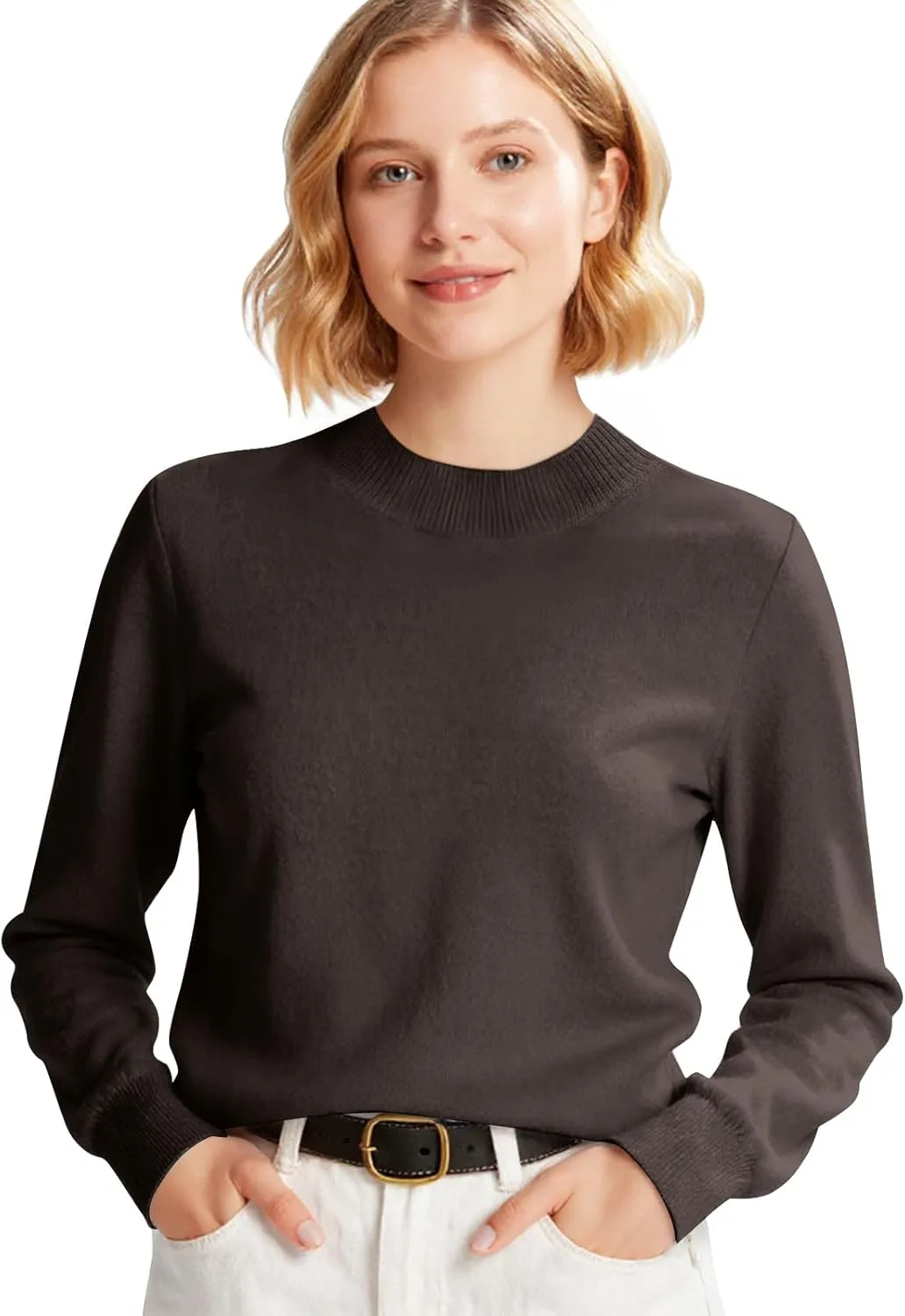 

Свитер женский Long Sleeve Lightweight Crewneck Soft Basic Knit Loose Fit FlekmanArt