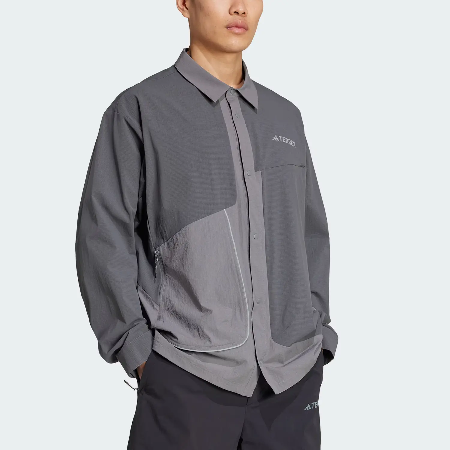 Рубашка Terrex XPLORIC AEROREADY мужская dark gray/gray Adidas, темно-серый/серый — фото 4