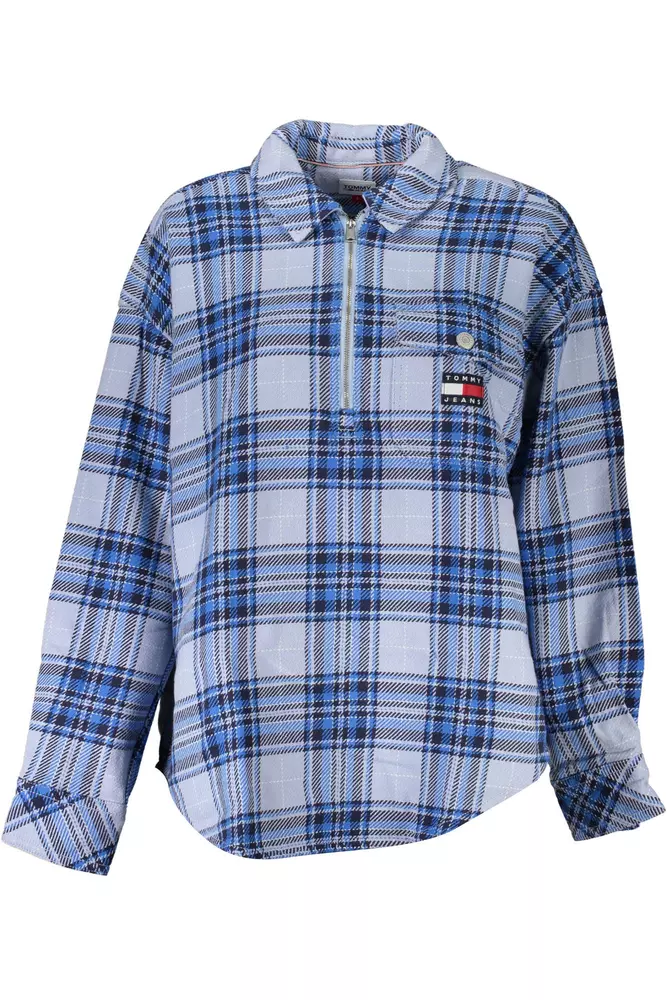 

Женская рубашка из хлопка светло-голубого цвета Tommy Hilfiger