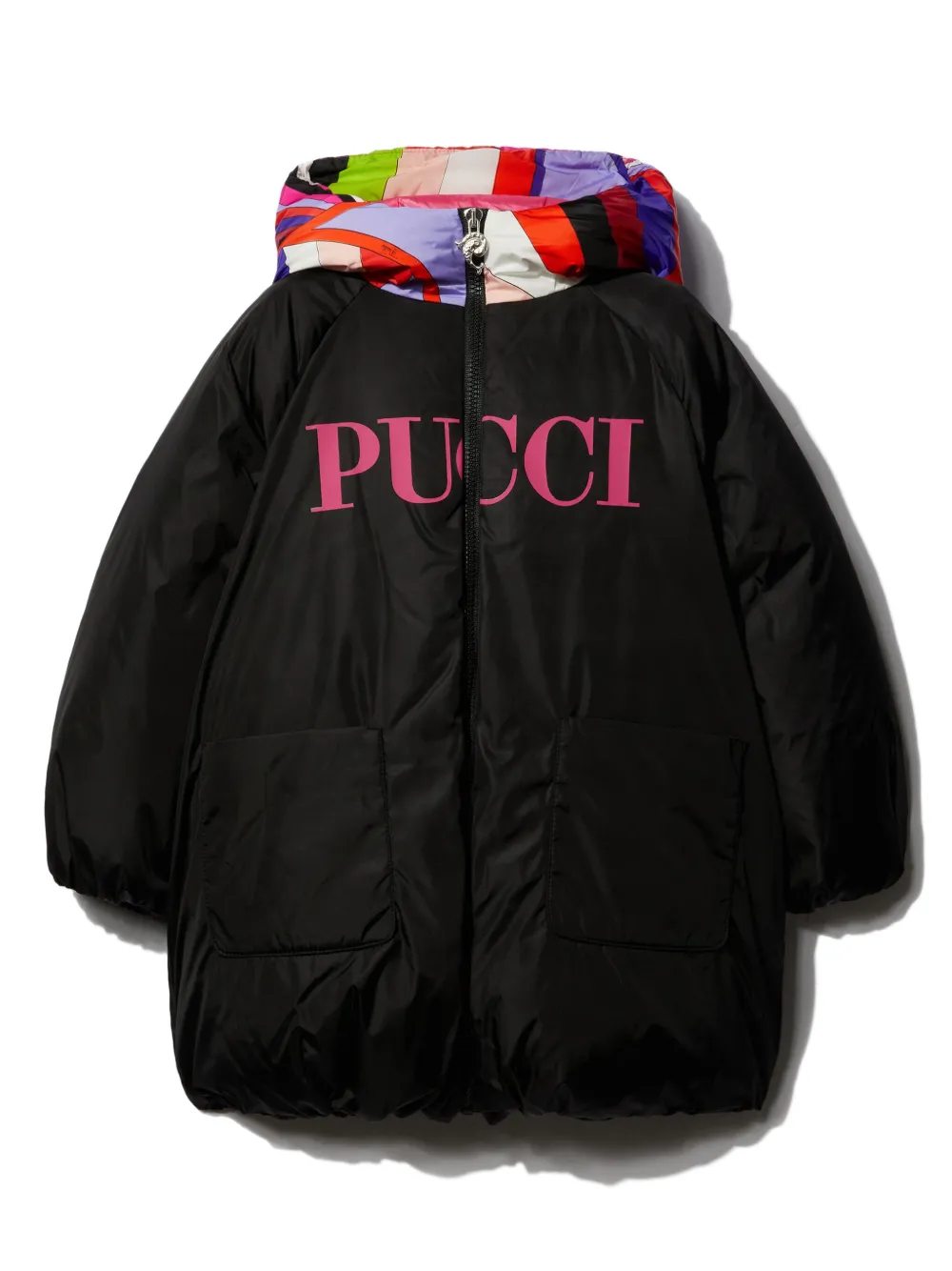 

Пуховик с логотипом PUCCI Junior, черный