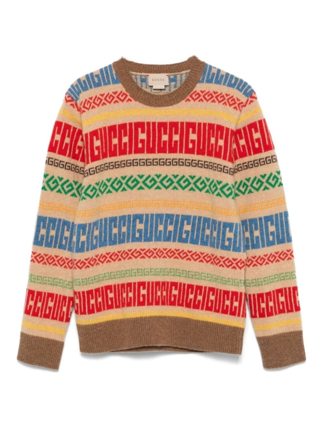 

Gucci Kids свитер вязки интарсия с логотипом, нейтральный цвет