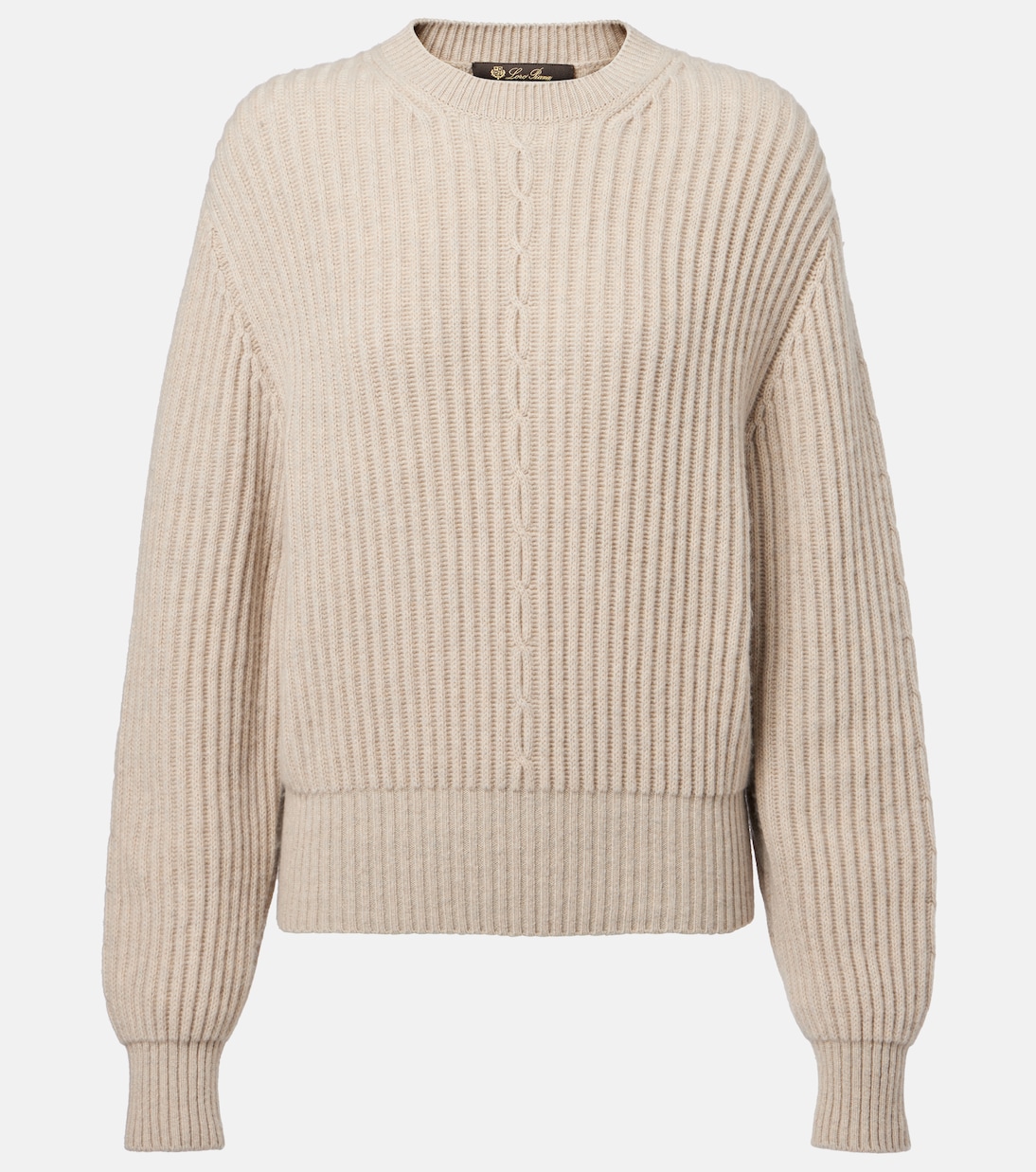 

Кашемировый свитер в рубчик Plane Tree Loro Piana, Pearl Dust Melange