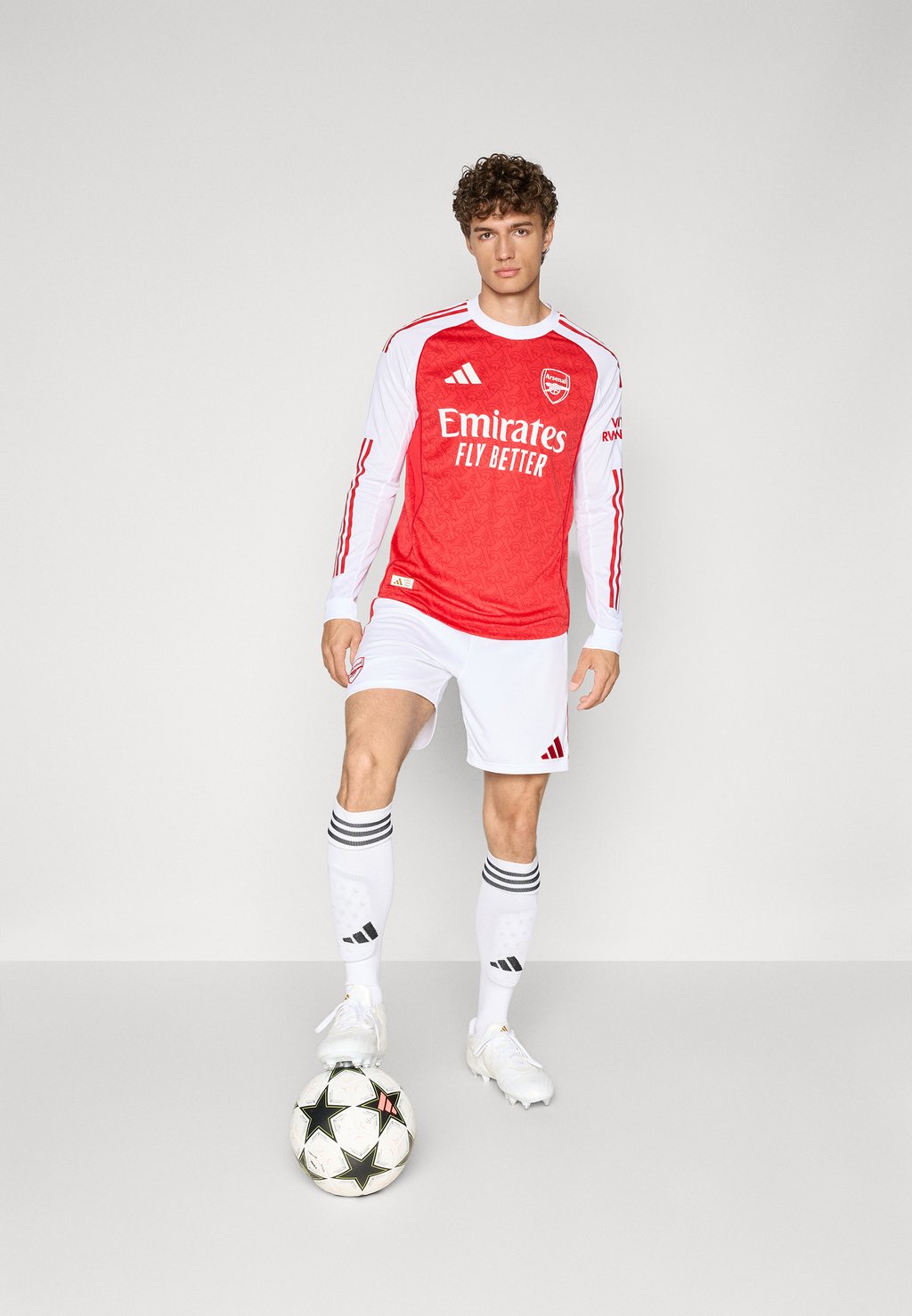 Лонгслив ARSENAL FC 25/26 HOME AUTHENTIC JERSEY LONGSLEEVE - Club wear Adidas Performance, красный — фото 2