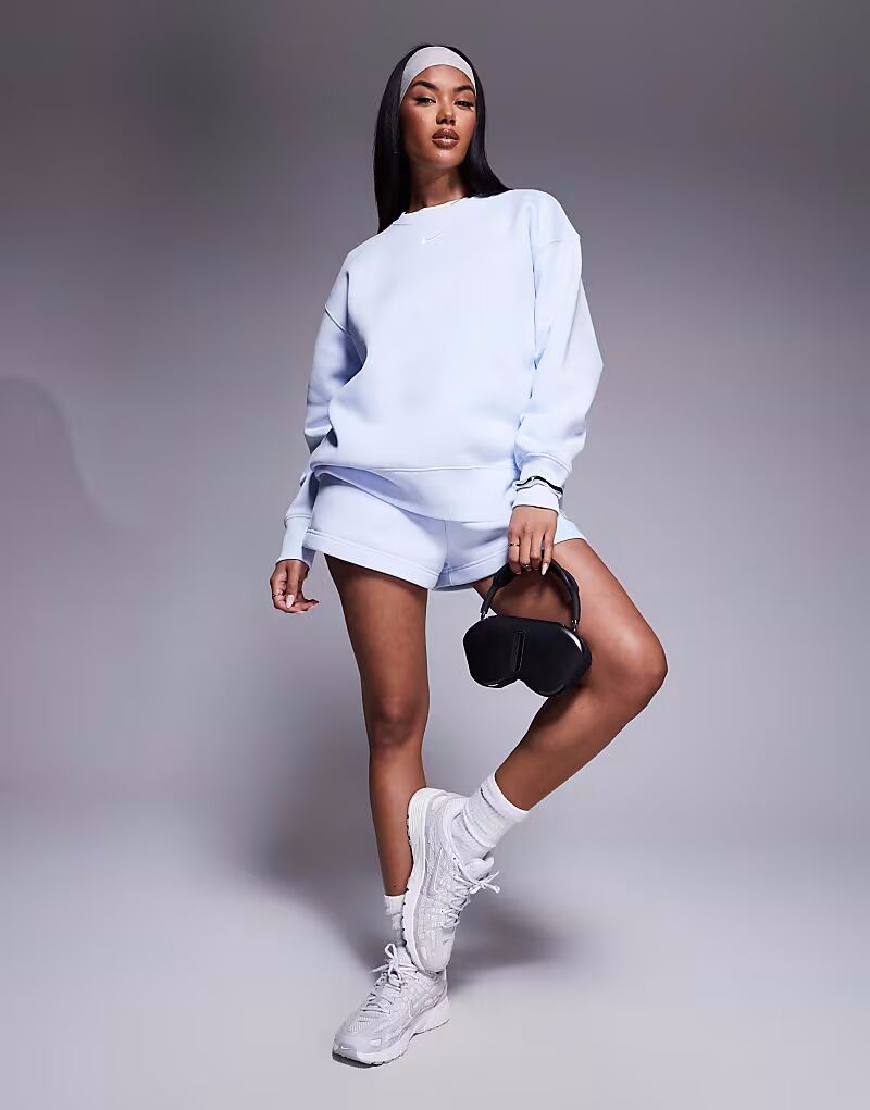 

Толстовка Nike Phoenix Fleece свободного кроя, удлиненная, светло-голубого цвета