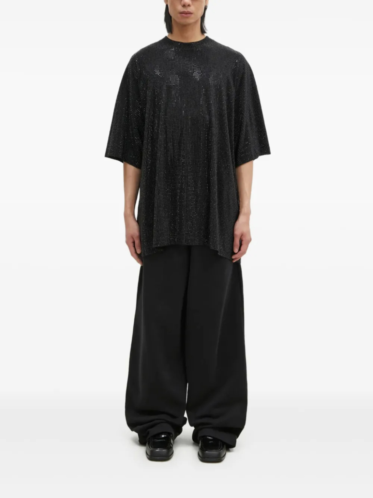 

Футболка VETEMENTS, украшенная стразами, черный