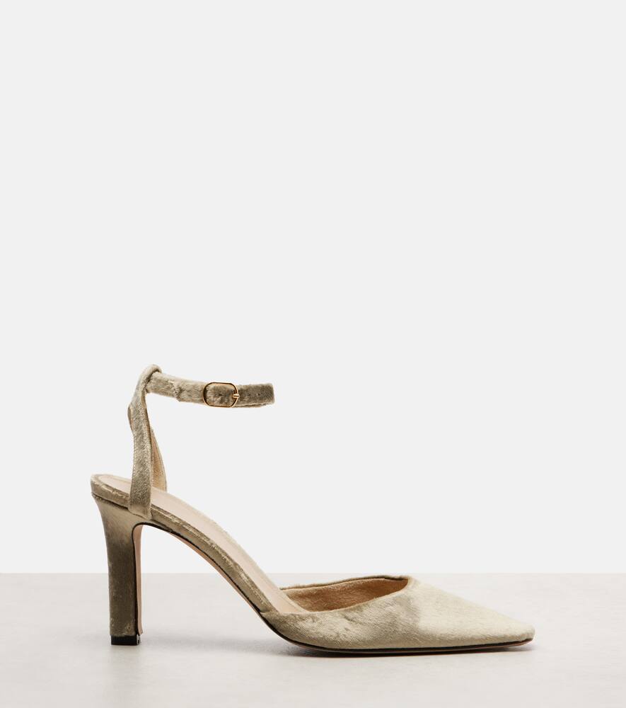 Туфли-лодочки Carla 80 velvet The Row, Taupe — фото 4