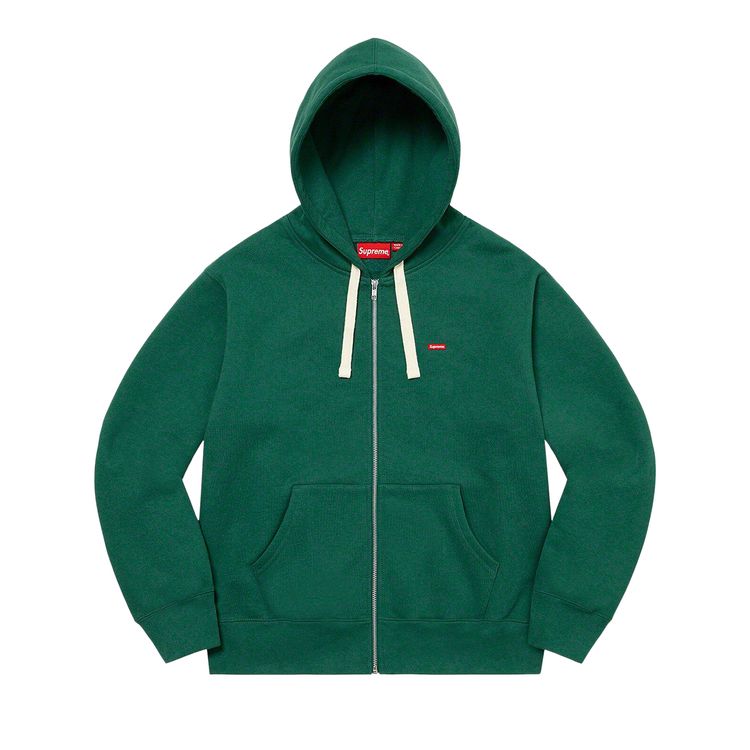 

Толстовка Supreme Small Box Drawcord Zip Up Hooded Sweatshirt 'Dark Green', зеленый
