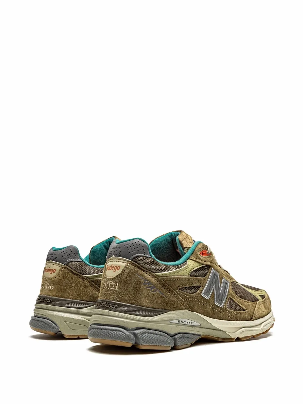 Кроссовки 990v3 Anniversary из коллаборации с Bodega NEW BALANCE, зеленый — фото 3