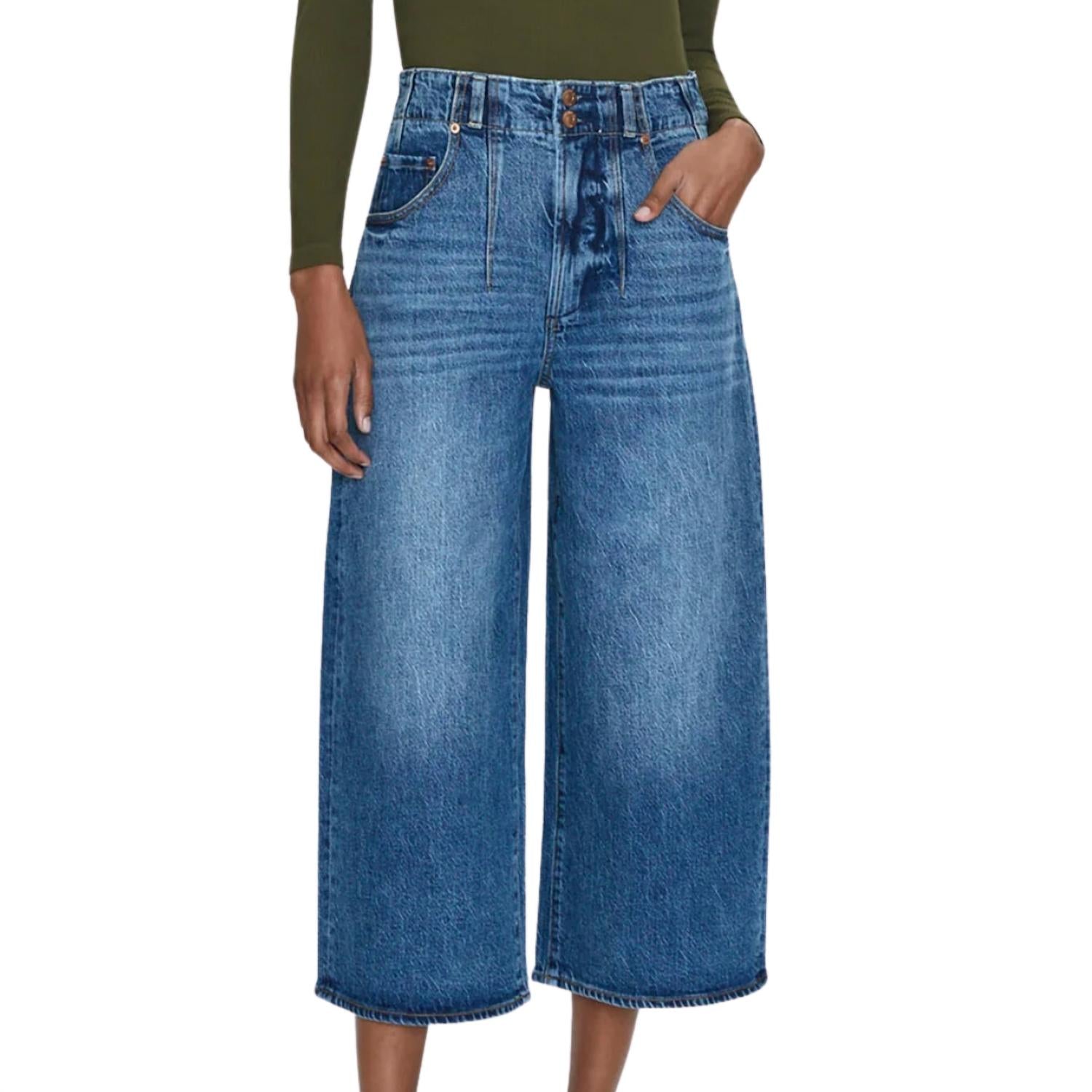 

Scarlett High Rise Wide Jean In District - Джинсы Scarlett с высокой посадкой и широкими штанинами в стиле District PISTOLA, District